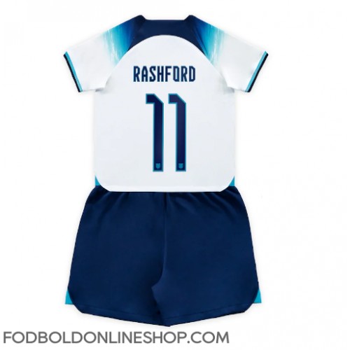 England Marcus Rashford #11 Hjemme Trøje Børn VM 2022 Kortærmet (+ Korte bukser)